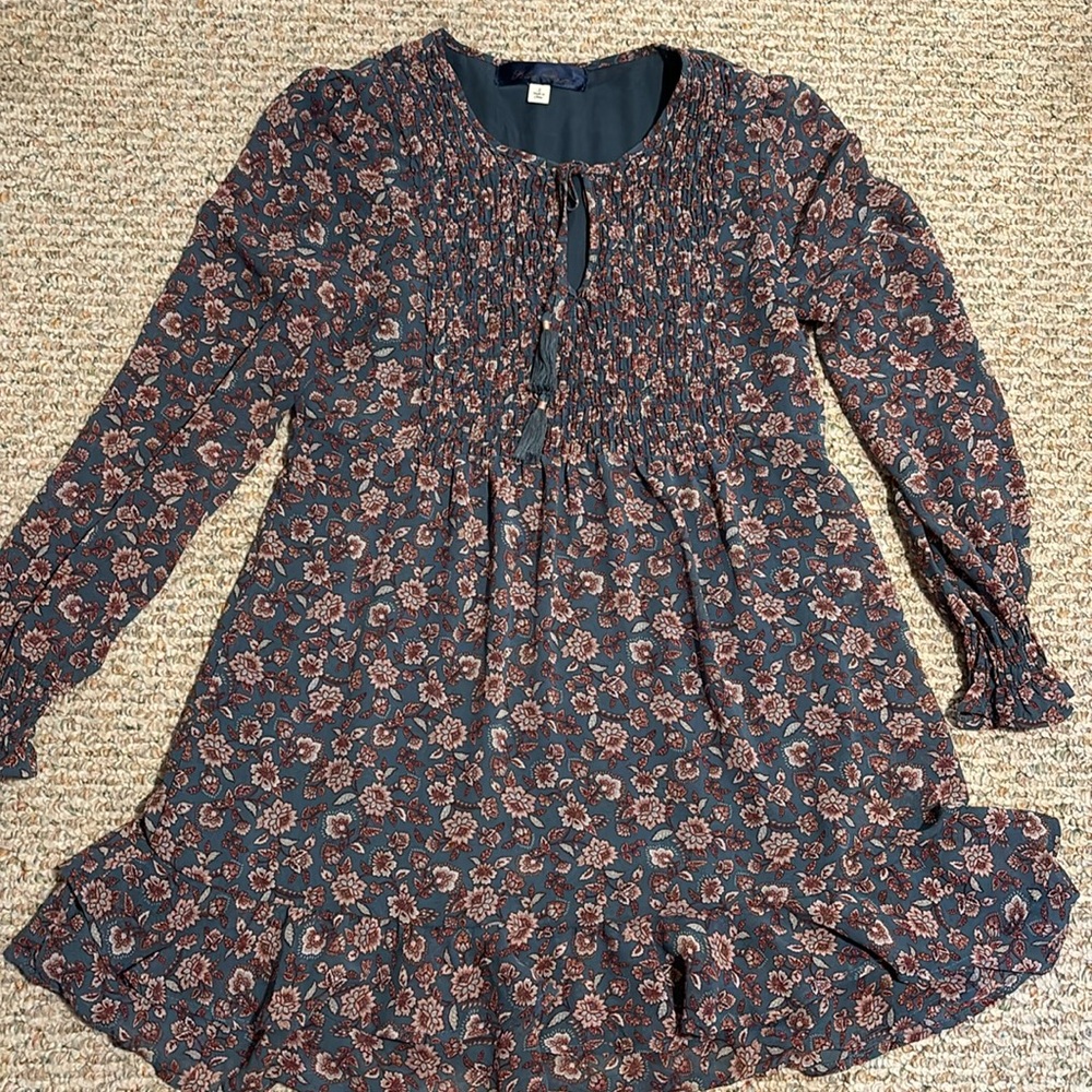Floral Summer Dress with Tassels